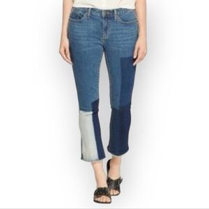 Universal Thread Cropped Colorblock Patchwork Denim Jeans Size 8/29